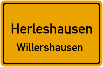 Ortsschild Herleshausen Willershausen