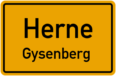 Ortsschild Herne Gysenberg