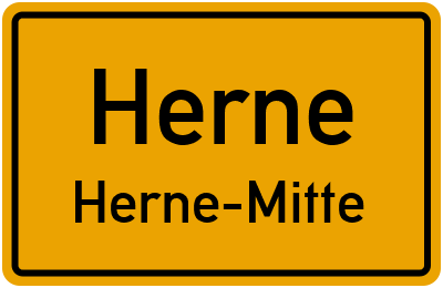 Ortsschild Herne Herne-Mitte