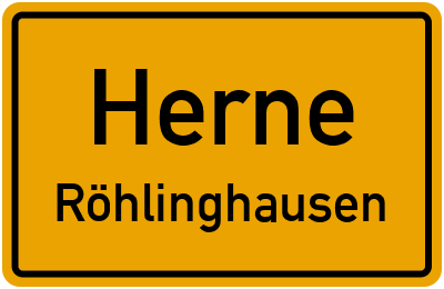 Ortsschild Herne Röhlinghausen