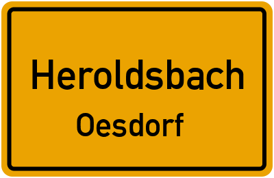 Ortsschild Heroldsbach Oesdorf