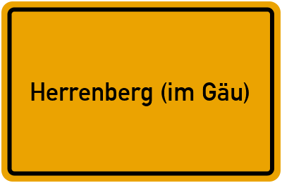 Ortsschild von Stadt Herrenberg (im Gäu) in Baden-Württemberg