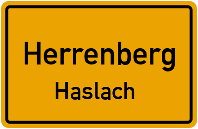 Ortsschild Herrenberg Haslach