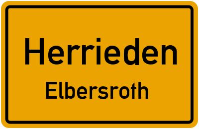 Ortsschild Herrieden Elbersroth