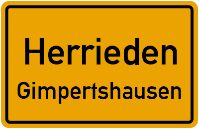 Ortsschild Herrieden Gimpertshausen
