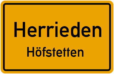 Ortsschild Herrieden Höfstetten
