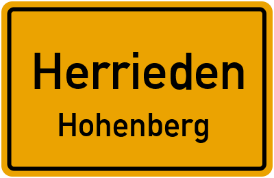 Ortsschild Herrieden Hohenberg