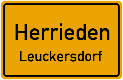 Ortsschild Herrieden Leuckersdorf
