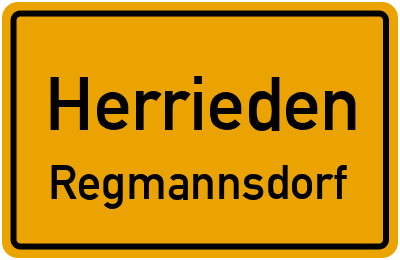 Ortsschild Herrieden Regmannsdorf