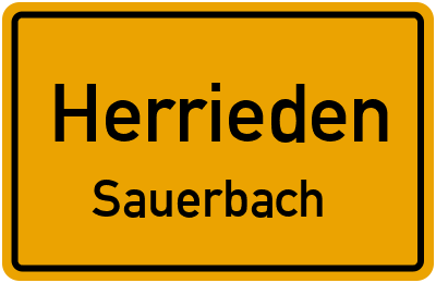 Ortsschild Herrieden Sauerbach
