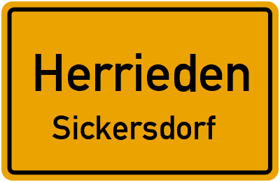 Ortsschild Herrieden Sickersdorf