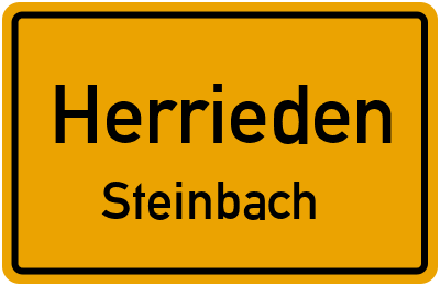 Ortsschild Herrieden Steinbach