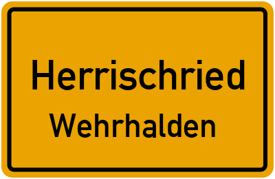 Ortsschild Herrischried Wehrhalden