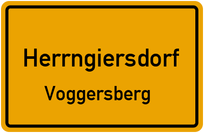 Ortsschild Herrngiersdorf Voggersberg