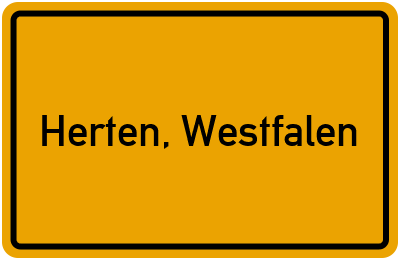 Ortsschild von Stadt Herten, Westfalen in Nordrhein-Westfalen