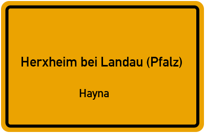 Straßenverzeichnis Herxheim bei Landau (Pfalz) Hayna