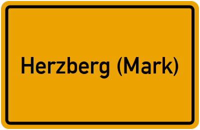 Ortsschild von Gemeinde Herzberg (Mark) in Brandenburg