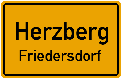 Straßenverzeichnis Herzberg Friedersdorf