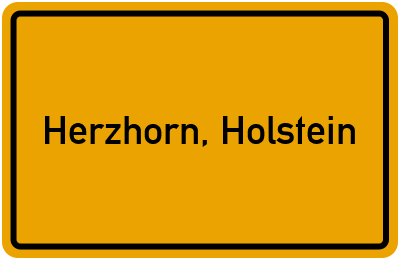 Ortsschild von Gemeinde Herzhorn, Holstein in Schleswig-Holstein