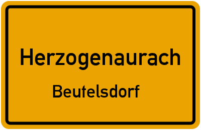 Ortsschild Herzogenaurach Beutelsdorf