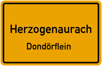 Ortsschild Herzogenaurach Dondörflein