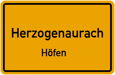 Ortsschild Herzogenaurach Höfen