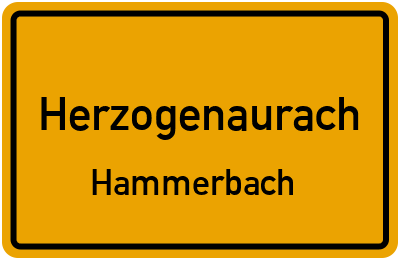 Ortsschild Herzogenaurach Hammerbach
