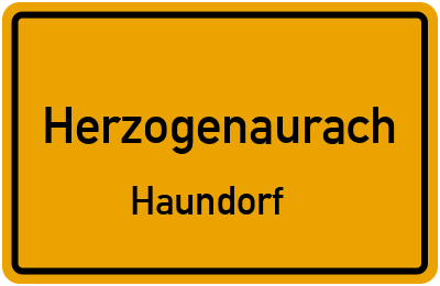Ortsschild Herzogenaurach Haundorf