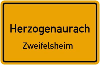 Ortsschild Herzogenaurach Zweifelsheim