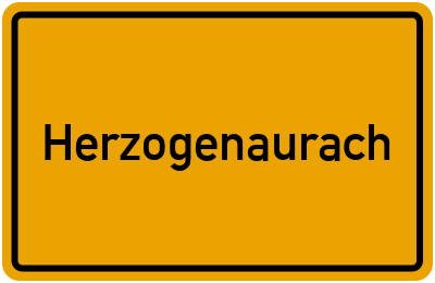 Ortsschild von Stadt Herzogenaurach in Bayern