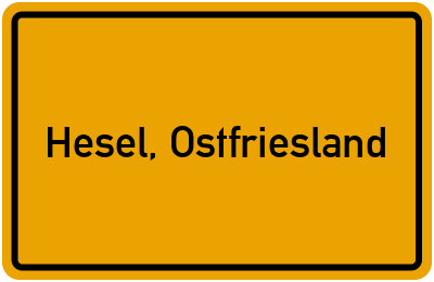 Ortsschild von Gemeinde Hesel, Ostfriesland in Niedersachsen
