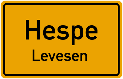 Ortsschild Hespe Levesen
