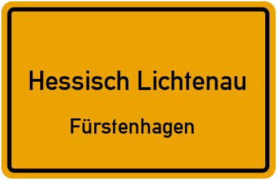 Ortsschild Hessisch Lichtenau Fürstenhagen
