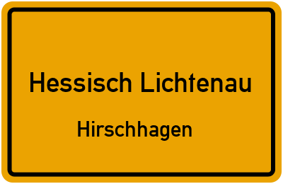 Straßenverzeichnis Hessisch Lichtenau Hirschhagen