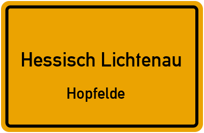 Ortsschild Hessisch Lichtenau Hopfelde