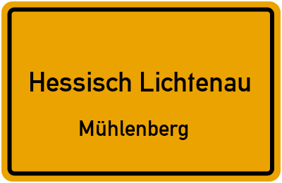 Straßenverzeichnis Hessisch Lichtenau Mühlenberg