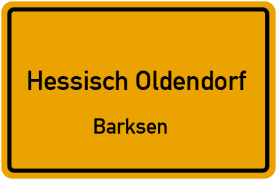 Ortsschild Hessisch Oldendorf Barksen
