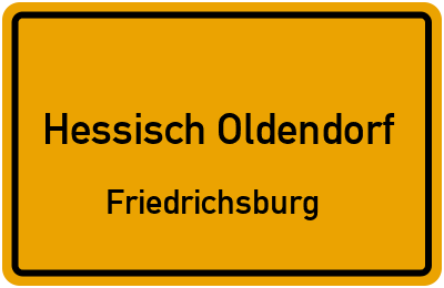 Ortsschild Hessisch Oldendorf Friedrichsburg