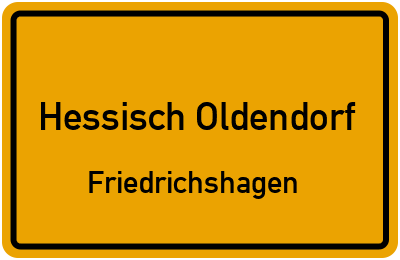 Ortsschild Hessisch Oldendorf Friedrichshagen