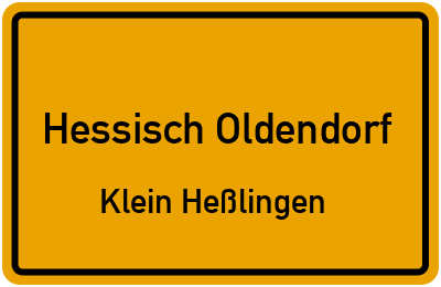 Ortsschild Hessisch Oldendorf Klein Heßlingen