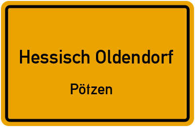 Ortsschild Hessisch Oldendorf Pötzen