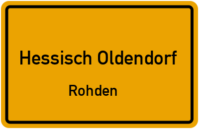 Ortsschild Hessisch Oldendorf Rohden