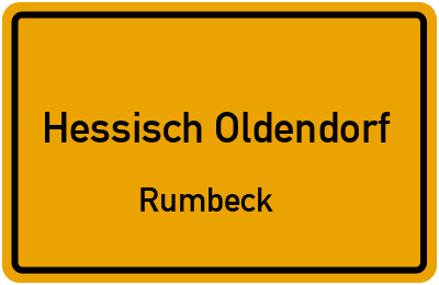 Ortsschild Hessisch Oldendorf Rumbeck