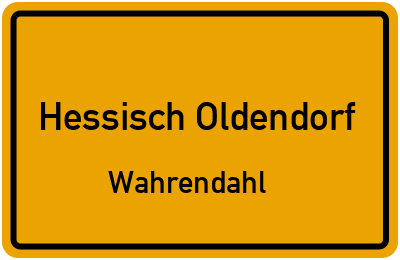 Ortsschild Hessisch Oldendorf Wahrendahl
