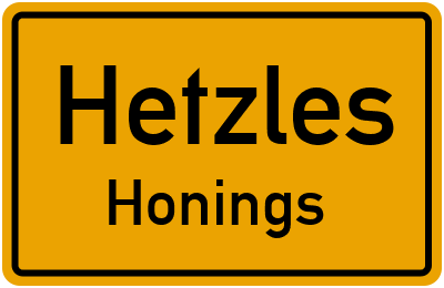 Straßenverzeichnis Hetzles Honings