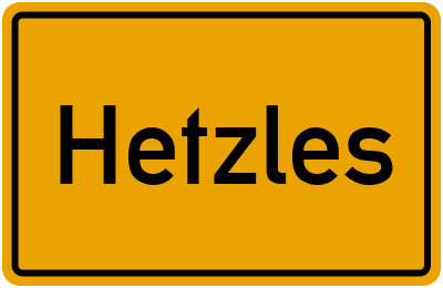Ortsschild von Hetzles in Bayern