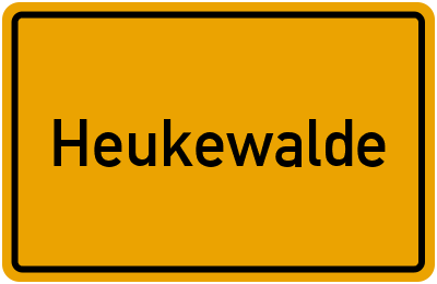 Ortsschild von Gemeinde Heukewalde in Thüringen