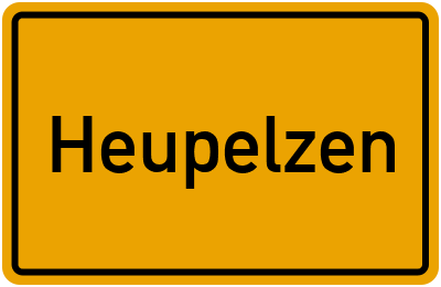 Ortsschild von Gemeinde Heupelzen in Rheinland-Pfalz