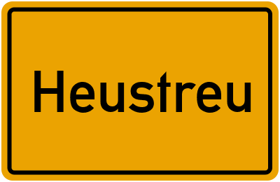 Ortsschild von Gemeinde Heustreu in Bayern