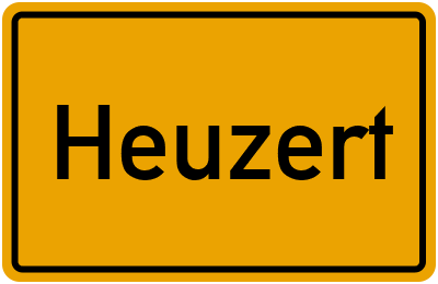 Ortsschild von Gemeinde Heuzert in Rheinland-Pfalz